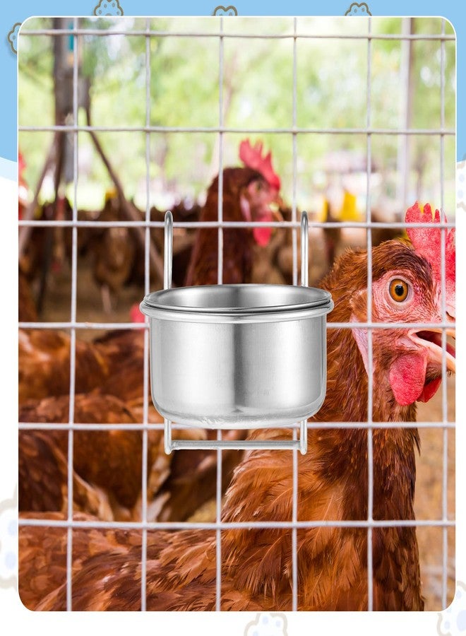 Layhit 6 Pcs 10 oz Kennel Pet Hanging Bowl Stainless Steel Coop Cup with Hanger None Spill Dog Crate Water Bowl Kennel Dog Rabbit Food Dish for Cage Cats Birds Chicken Reptiles - Image 5